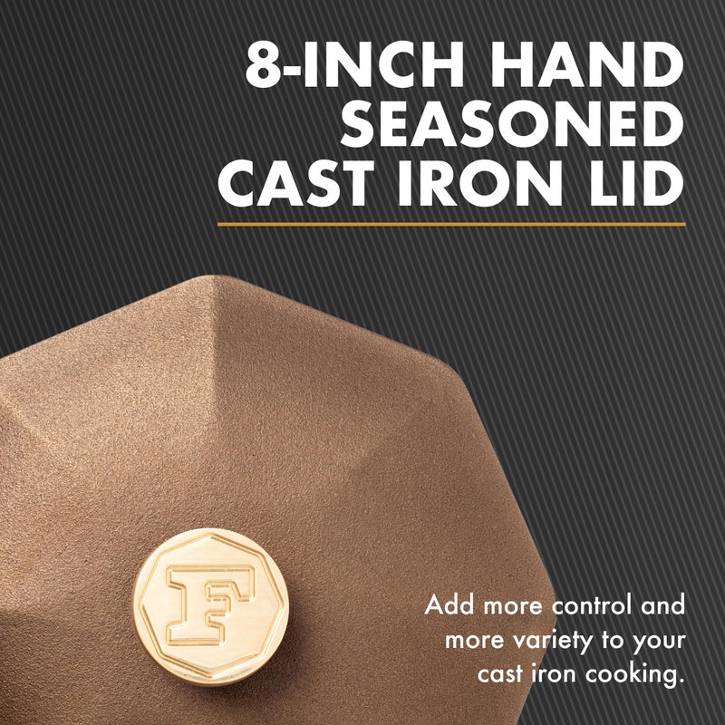 FINEX 12" Cast Iron Skillet Lid with Brass Handle, Modern Heirloom, Handcrafted in the USA, Pre-seasoned with Organic Flaxseed Oil - Image 3